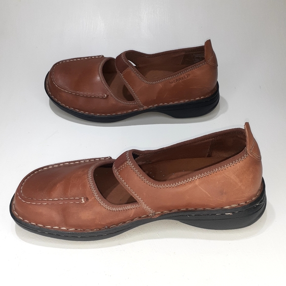 Merrell Tetra Emjay Nutmeg Leather Mary Jane Sz9 - Picture 2 of 10